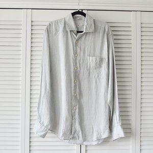 Peter Millar Large 100% Linen Casual Button Down Shirt | Size Large